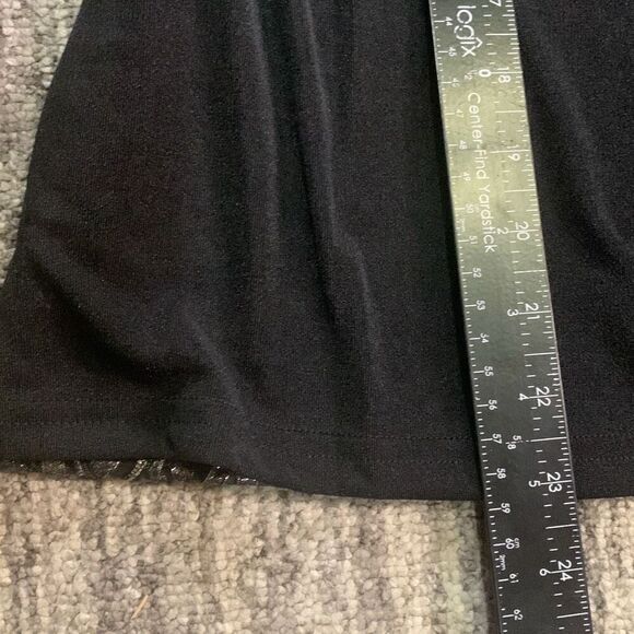 ReBeKah Womens Size Small Collared Shirt and Tank Blouse Set Black Shimmer Sheer - Picture 7 of 7